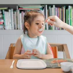 Deryan Juego de platos para niños de silicona Quuby blanco Blanco