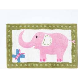 Homescapes Cotton Tufted Washable Pink Elephant Children Rug