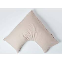 Homescapes Natural Luxury Soft Linen Shaped Pillow Case Natural