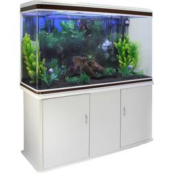 MonsterShop Aquarium Fish Tank & Cabinet with Complete Starter Kit