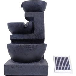 Freemans Gardenwize Solar Layer Charcoal Water Feature