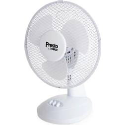 Tower Presto Portable Desk Fan with 2 Speeds, Rotary Oscillation