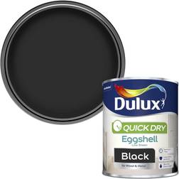 Dulux Quick Dry Eggshell Paint Metal Paint Black 0.75L