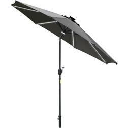 OutSunny 2.7m Garden Parasol Umbrella with Solar