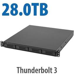 28.0TB (1x4.0TB NVMe 3x8.0TB HDD) Flex 1U4 4-Bay Rackmount Thunderbolt Storage, Docking & PCIe Exp