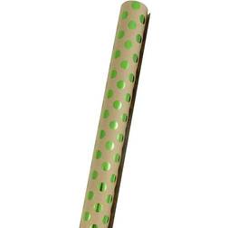 Jam Paper Green & Kraft Brown Polka Dot Gift Wrap MichaelsÂ Green One Size