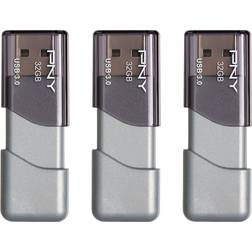 PNY 32GB Turbo AttachÃ© 3 USB 3.0 Flash Drive, 3-Pack