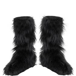 Disguise Kids Zwarte Furry Boot Covers Standaard