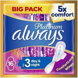 Always Platinum Day & Night Size 3 Pads Wings 16