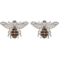 Latelita Honey Bee Stud Earrings - Silver/Multicolour