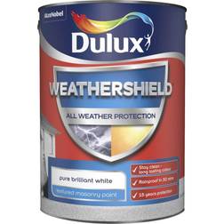 Dulux Weathershield All Weather Textured Masonry Paint - Pure Brilliant Wall Paint White