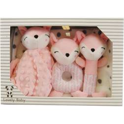 CarloBaby Giftset Fleecefilt och Skallror Räv