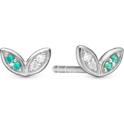 Christina Jewelry Colorful Leaves Earrings - Silver/Transparent/Blue
