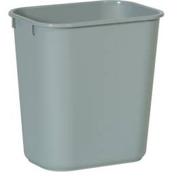 Rubbermaid Commercial Deskside Plastic Wastebasket, Rectangular, 3.5 Gal, RCP2955GRA