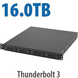 16.0TB (4x1.0TB NVMe 3x4.0TB HDD) Flex 1U4 4-Bay Rackmount Thunderbolt Storage, Docking & PCIe Exp