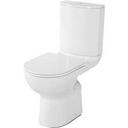 GoodHome Cavally Close-coupled Rimless Comfort height Toilet set with Soft close seat