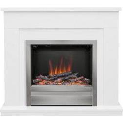 Be Modern Alder White Chrome Effect Fire Suite