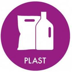 Diverse Piktogram til affaldssortering, plast, rund