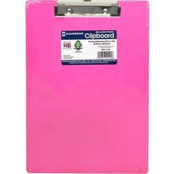 Saunders Plastic Clipboard Letter Holds 1/2' Paper Neon Pink
