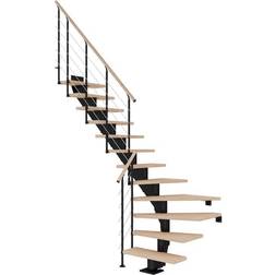 Dolle Hamburg Kvartsvingstrappe STYLE 6-Hvidolieret Eg-75-12 240-279 cm