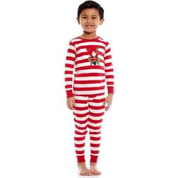 Leveret Kids Striped Santa 2pc. Pajama Set