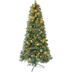 Puleo International 6ft Pre-Lit LED Montana Pine Tree Christmas Tree