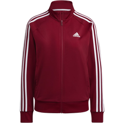 adidas PrimeGreen Essentials Warm-Up Slim 3-Stripes Track Jacket - Collegiate Burgundy/White