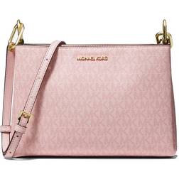 Michael Kors Trisha Medium Logo Crossbody Bag - Dark Powder Blush