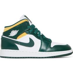 Nike Air Jordan 1 Mid GS - Noble Green/White/Pollen