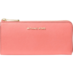 Michael Kors Jet Set Travel Large Saffiano Leather Quarter-Zip Wallet