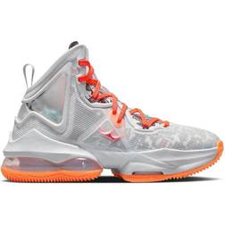 Nike LeBron 19 GS - Grey Fog/Total Orange/Crimson/Roma Green