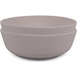 Filibabba Silikone Skål 2-pak Warm Grey