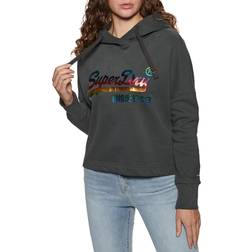 Superdry Women's Rainbow Hoodie mit Grafischem Logo Marineblau