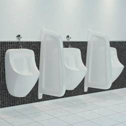 vidaXL Separador De Privacidad De Urinario De Pared Cerámica Blanco