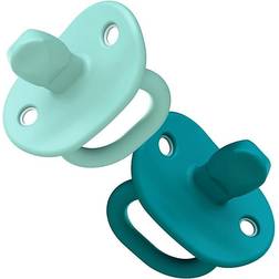 Boon Jewl Orthodontic Silicone Pacifier Blue, 2-Pack