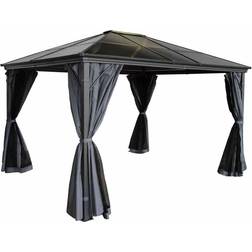 LUGANO POLYCARBONATE GAZEBO 3X3.6M GREY