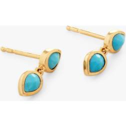 Monica Vinader Double Teardrop Stud Earrings - Gold/Green