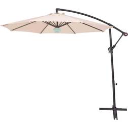Groundlevel 3 Meter Bluetooth Garden Banana Parasol Cream