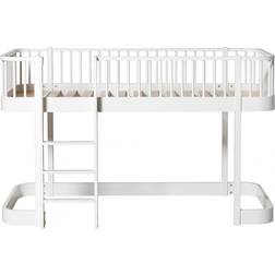 Oliver Furniture Wood Låg Loftsäng 90x200cm Vit Barnsängar Björk