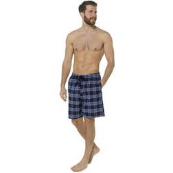 Checked Lounge Shorts Pack Of 2 - Dark Blue/Black