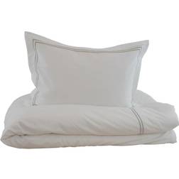 Borås Cotton Bäddset Lux 220x230 Vit/Beige Påslakan Vit, Beige (230x220cm)