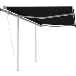 vidaXL Tenda da Sole Retrattile Automatica con Pali 3.5x2.5m Antracite 350x250cm