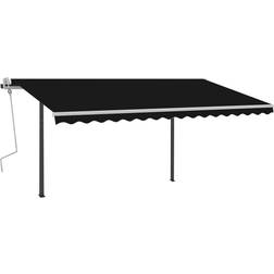 vidaXL Tenda Da Sole Retrattile Automatica E Pali 4.5x3.5 m Antracite Arredo Giardino