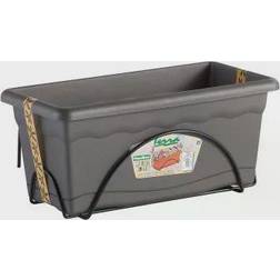 Plastiken Planter med fad Plastiken Antracit Plantekasse