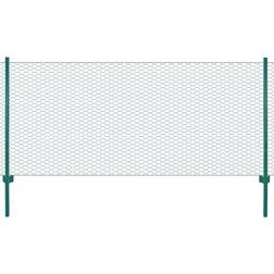 Be Basic Clôture En Grillage Métallique Avec Poteaux Panneau 25x1 m Vert