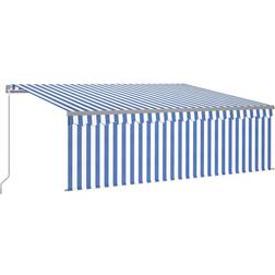 vidaXL Tenda Sole Retrattile Manuale e Parasole 4,5x3m Blu e Bianco