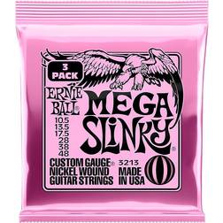 Ernie Ball Mega Slinky Nickel Wound Electric Guitar Strings 3-Pack 10.5 48