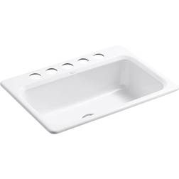 Kohler Bakersfield Colelction K-5832-5U-0 31" 8.63" Top Mounted Single Bowl