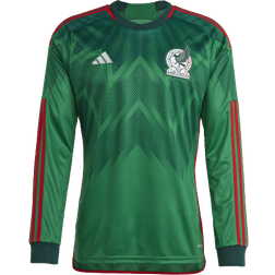 Adidas Mexico 22 Long Sleeve Home Jersey - Vivid Green/Collegiate Green