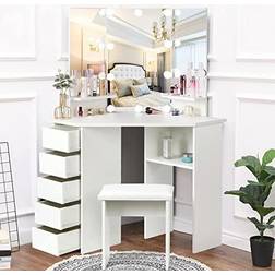 Vowner Vanity Desk With Mirror And Lights Dressing Table 20.7x42.3"